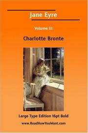 Cover of: Jane Eyre Volume III (Large Print)