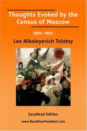 Cover of: Thoughts Evoked by the Census of Moscow 1884 -1885 [EasyRead Edition]