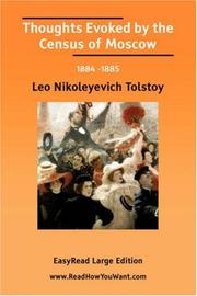 Cover of: Thoughts Evoked by the Census of Moscow 1884 -1885 [EasyRead Large Edition] by Лев Толстой