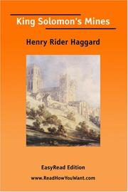 Cover of: King Solomon\'s Mines [EasyRead Edition] by H. Rider Haggard