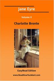 Cover of: Jane Eyre Volume II [EasyRead Edition]