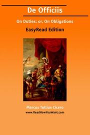 Cover of: De Officiis On Duties; or, On Obligations [EasyRead Edition]