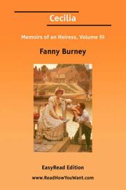 Cover of: Cecilia by Fanny Burney, Fanny Burney