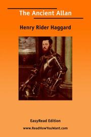 Cover of: The Ancient Allan [EasyRead Edition] by H. Rider Haggard