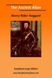 Cover of: The Ancient Allan [EasyRead Large Edition] by H. Rider Haggard