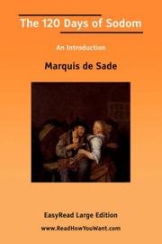 Cover of: The 120 Days of Sodom An Introduction by Marquis de Sade