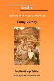 Cover of: Cecilia by Fanny Burney