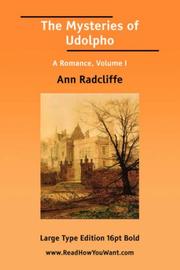 Cover of: The Mysteries of Udolpho A Romance, Volume I by Ann Radcliffe