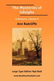 Cover of: The Mysteries of Udolpho A Romance, Volume II by Ann Radcliffe