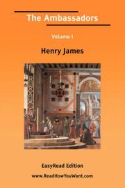 Cover of: The Ambassadors Volume I [EasyRead Edition] | Henry James Jr.