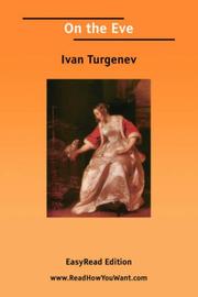 Cover of: On the Eve [EasyRead Edition] by Ivan Sergeevich Turgenev