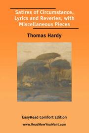 Satires of Circumstance, Lyrics and Reveries, With Miscellaneous Pieces