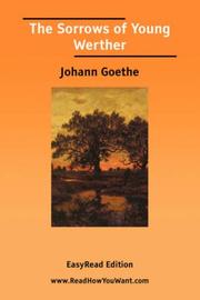 Cover of: The Sorrows of Young Werther [EasyRead Edition] by Johann Wolfgang von Goethe