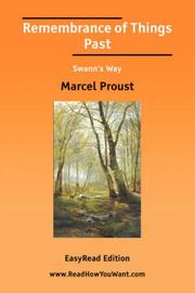 Cover of: Remembrance of Things Past Swanns Way [EasyRead Edition]