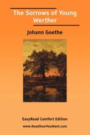 Cover of: The Sorrows of Young Werther [EasyRead Comfort Edition] by Johann Wolfgang von Goethe