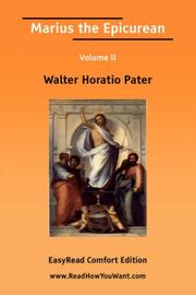 Cover of: Marius the Epicurean Volume II [EasyRead Comfort Edition] | Walter Pater