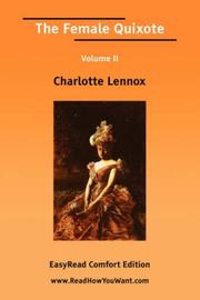 Cover of: The Female Quixote Volume II [EasyRead Comfort Edition] by Charlotte Lennox