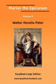 Cover of: Marius the Epicurean Volume II [EasyRead Large Edition] by Walter Pater