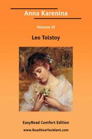 Cover of: Anna Karenina Volume 3 [EasyRead Comfort Edition] by Лев Толстой