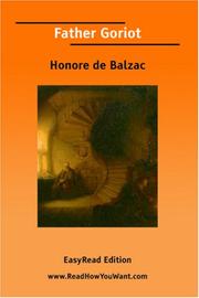 Cover of: Father Goriot [EasyRead Edition] by Honoré de Balzac