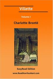 Cover of: Villette Volume I [EasyRead Edition]