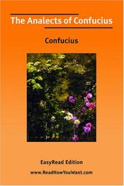 Cover of: The Analects of Confucius [EasyRead Edition] by Confucius