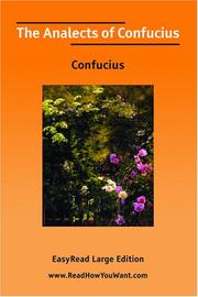 Cover of: The Analects of Confucius [EasyRead Large Edition] by Confucius
