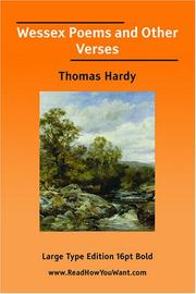 Cover of: Wessex Poems and Other Verses (Large Print) by Thomas Hardy