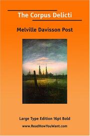 Cover of: The Corpus Delicti by Melville Davisson Post