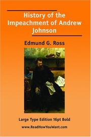 Cover of: History of the Impeachment of Andrew Johnson