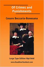 Cover of: Of Crimes and Punishments by Cesare Beccaria