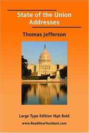 Cover of: State of the Union Addresses  (Large Print) by Thomas Jefferson