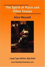 Cover of: The Spirit of Place and Other Essays