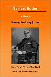 Cover of: Samuel Butler A Sketch | Henry Festing Jones