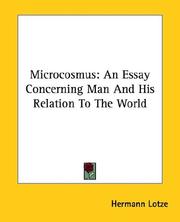 Cover of: Microcosmus by Hermann Lotze, Hermann Lotze