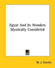 Cover of: Egypt And Its Wonders Mystically Considered