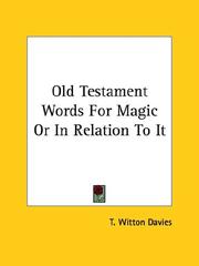 Cover of: Old Testament Words For Magic Or In Relation To It