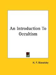 Cover of: An Introduction To Occultism | H. P. Blavatsky