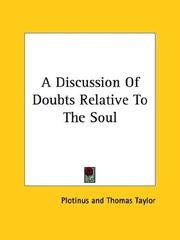 Cover of: A Discussion Of Doubts Relative To The Soul