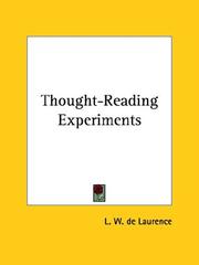 Cover of: Thought-Reading Experiments by L. W. de Laurence