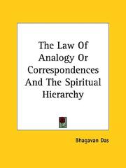 Cover of: The Law of Analogy or Correspondences and the Spiritual Hierarchy