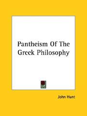 Cover of: Pantheism Of The Greek Philosophy