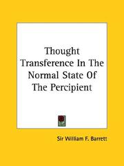 Cover of: Thought Transference In The Normal State Of The Percipient