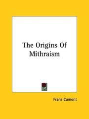 Cover of: The Origins Of Mithraism