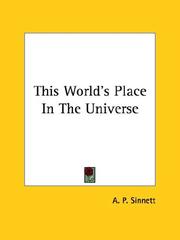 Cover of: This World's Place In The Universe
