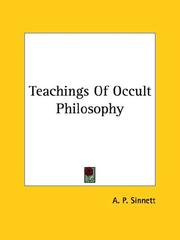Cover of: Teachings Of Occult Philosophy by Alfred Percy Sinnett