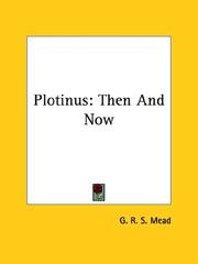 Cover of: Plotinus: Then And Now