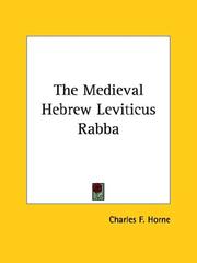 Cover of: The Medieval Hebrew Leviticus Rabba