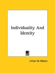 Cover of: Individuality And Identity