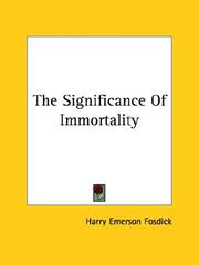 Cover of: The Significance Of Immortality